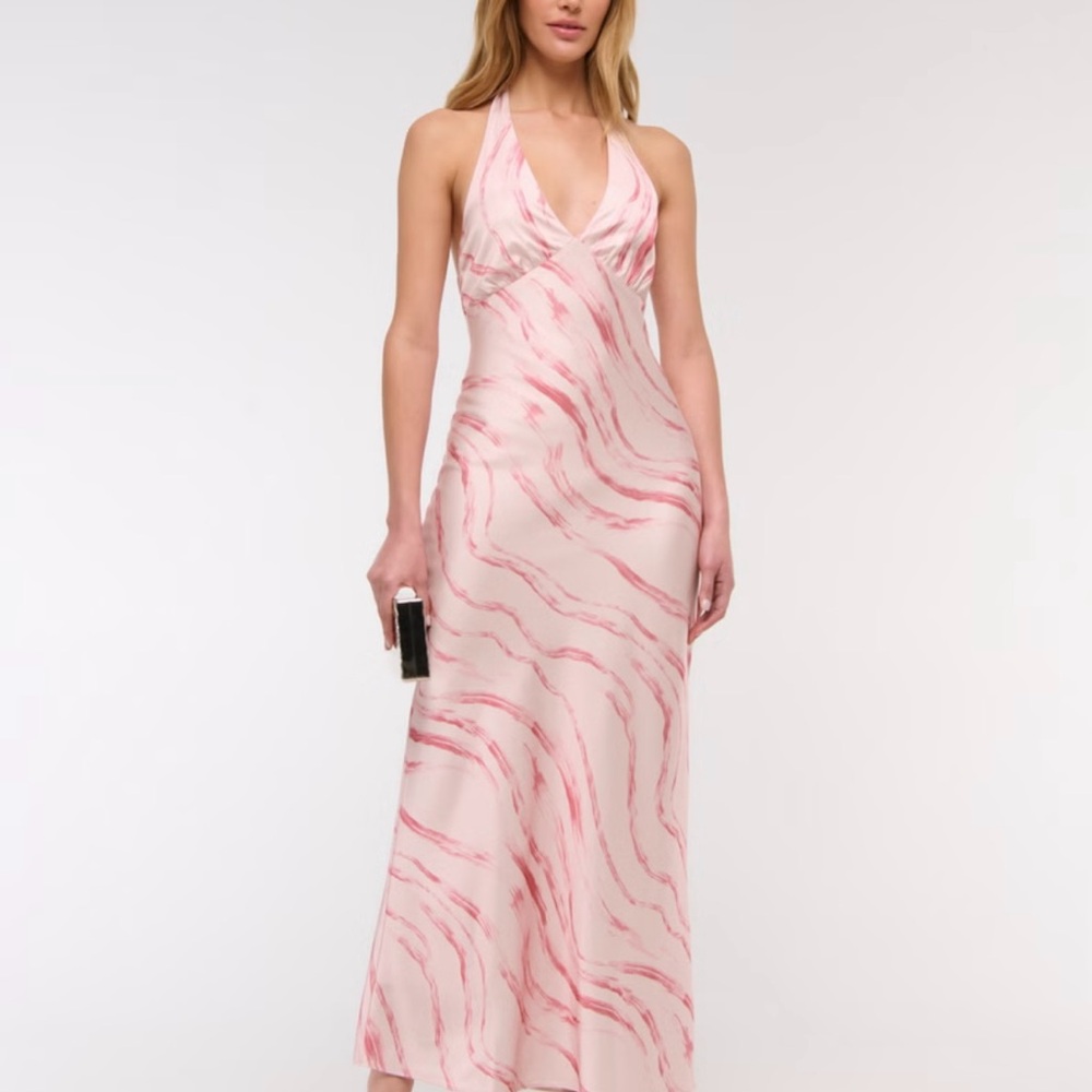 Abercrombie Pink Wedding Guest Halter Dress